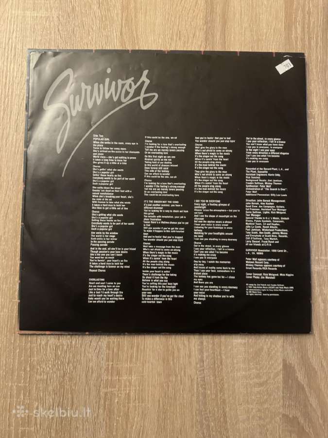 Survivor – Vital Signs 1984 Lp vinyl - nuotraukos Nr. 3