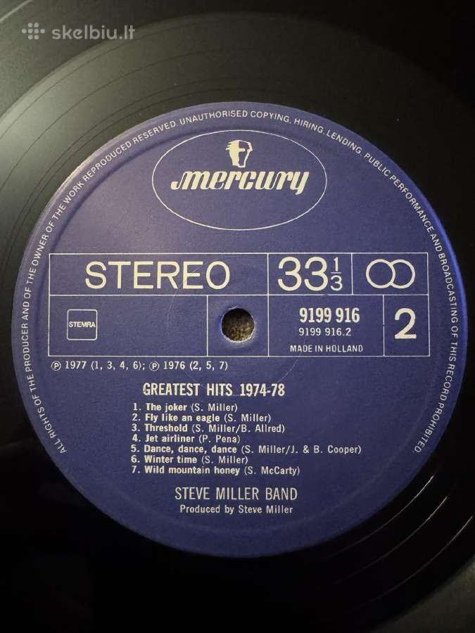 Steve Miller Band – Greatest Hits 1974-78 Lp vinyl - nuotraukos Nr. 8