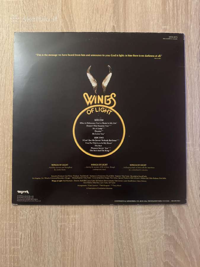 Wings Of Light 1979 Lp vinyl - nuotraukos Nr. 2