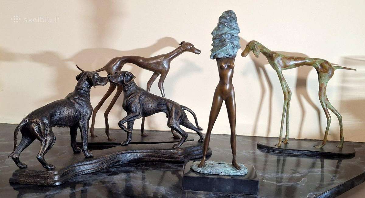 Moters bronzinė skulptūra su žalia patina, 36 cm - nuotraukos Nr. 12