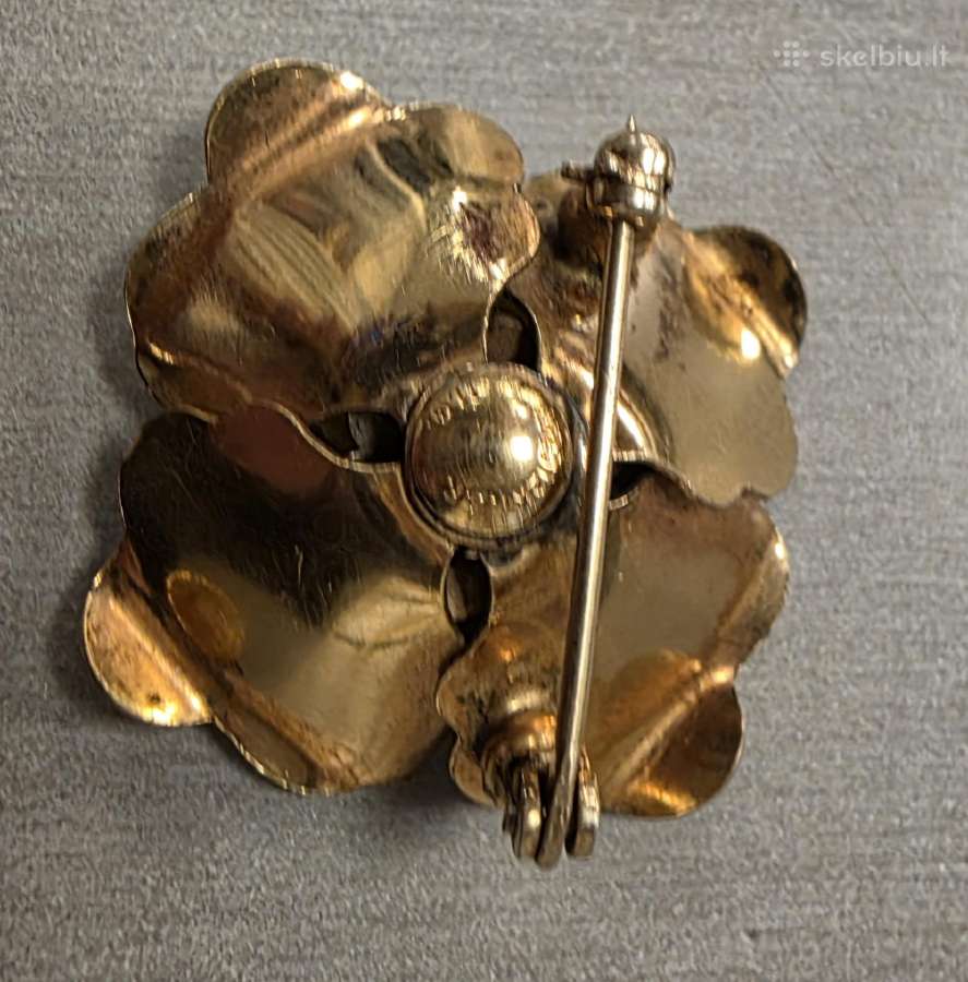Vintage sagė paauksuota 12k su perlais - nuotraukos Nr. 6