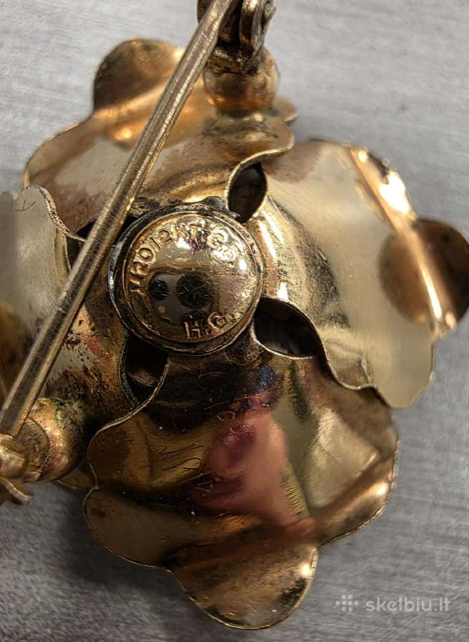 Vintage sagė paauksuota 12k su perlais - nuotraukos Nr. 8