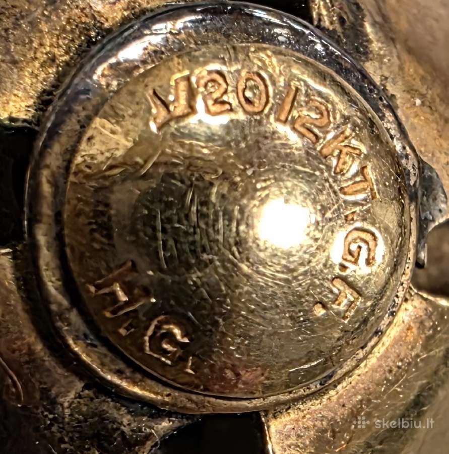 Vintage sagė paauksuota 12k su perlais - nuotraukos Nr. 9