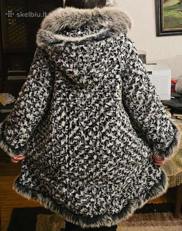 Paltas su natūralaus kailio apdaila, M-XL - nuotraukos Nr. 2