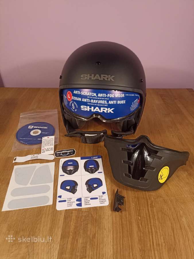 Naujas Shark S-dark moto šalmas, L dydis - nuotraukos Nr. 2
