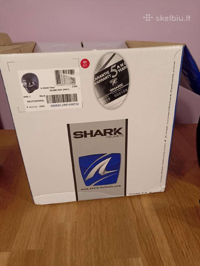 Naujas Shark S-dark moto šalmas, L dydis - nuotraukos Nr. 20
