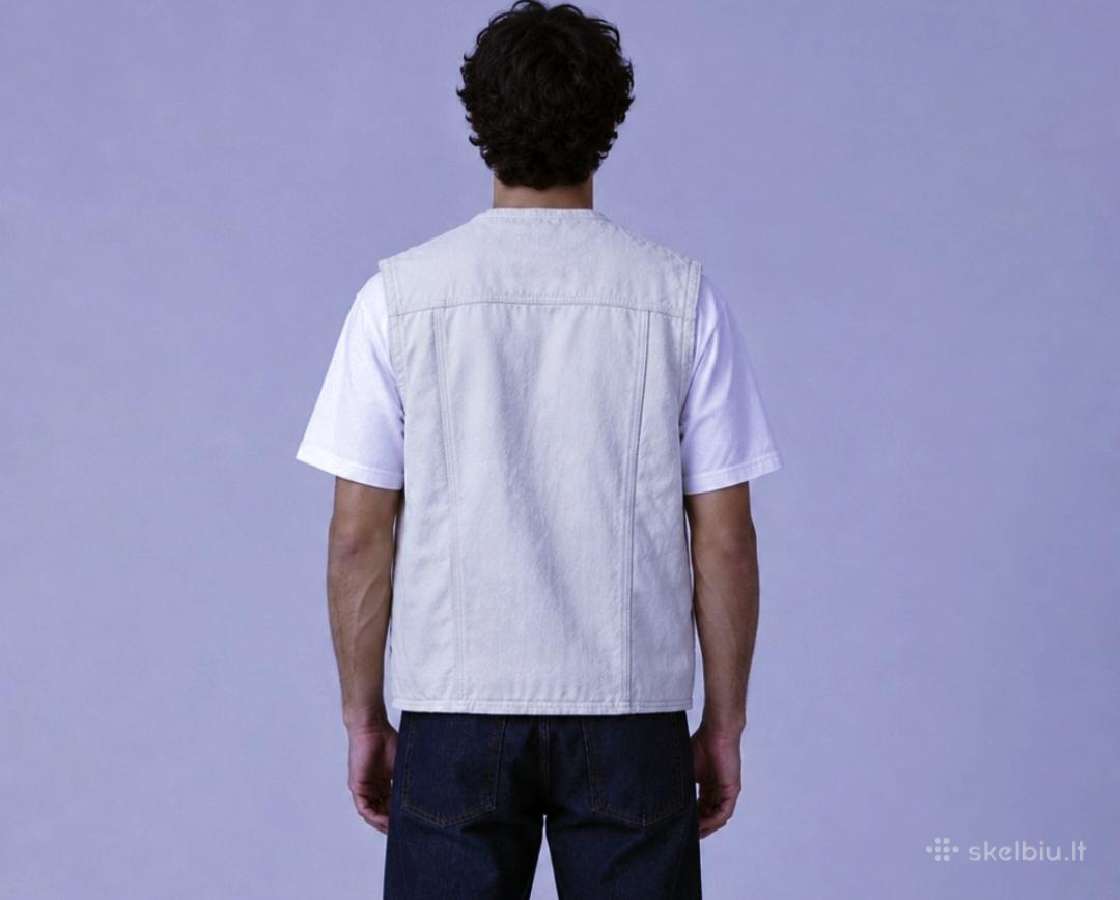 „stussy“ drobės / džinso audinio liemenė - nuotraukos Nr. 2