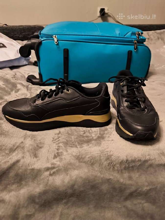 Puma odiniai sportiniai batai juodi su auksu 40.5 - nuotraukos Nr. 2
