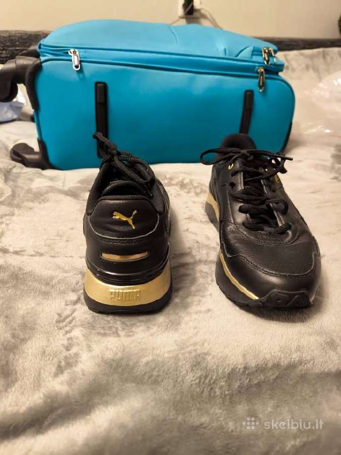 Puma odiniai sportiniai batai juodi su auksu 40.5 - nuotraukos Nr. 3