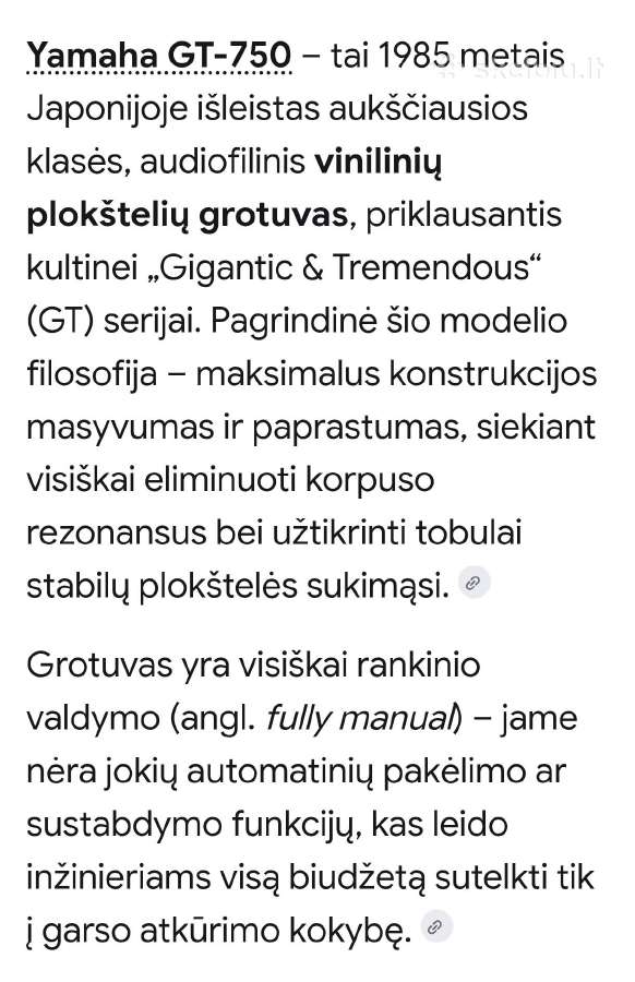 Yamaha GT-750 plokštelių grotuvas - nuotraukos Nr. 10