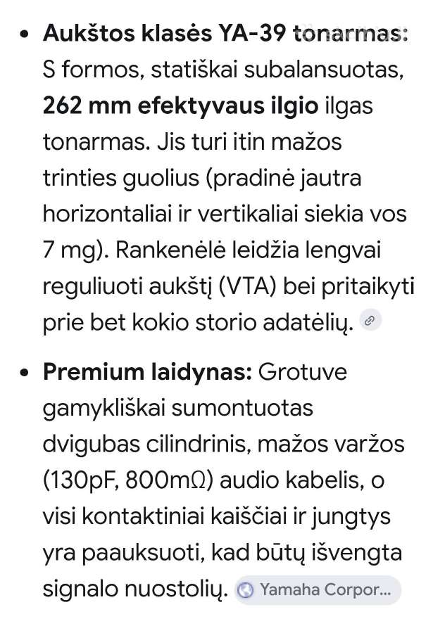 Yamaha GT-750 plokštelių grotuvas - nuotraukos Nr. 13