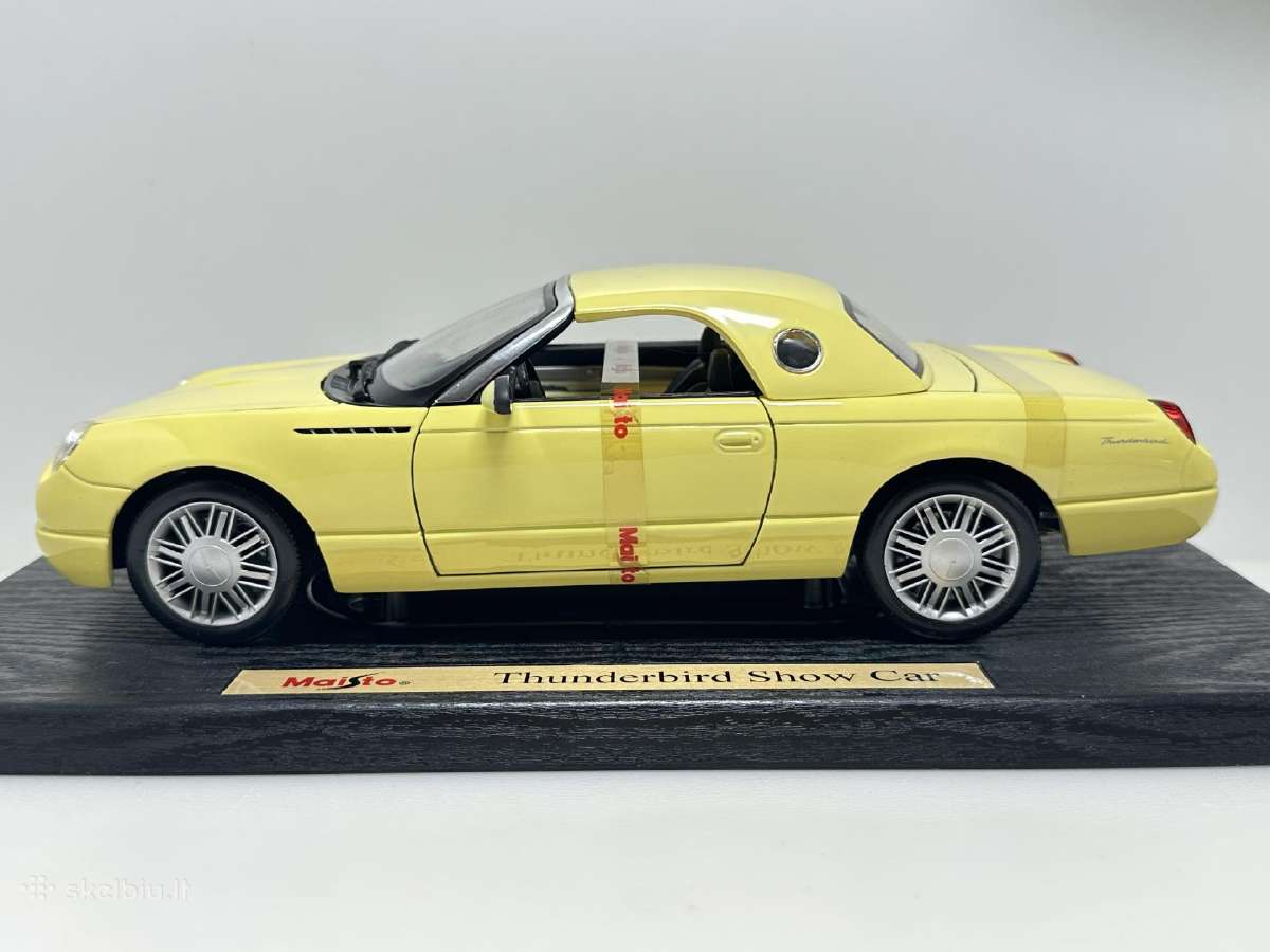 Ford Thunderbird 2002 geltona 1:18 Maisto - nuotraukos Nr. 4