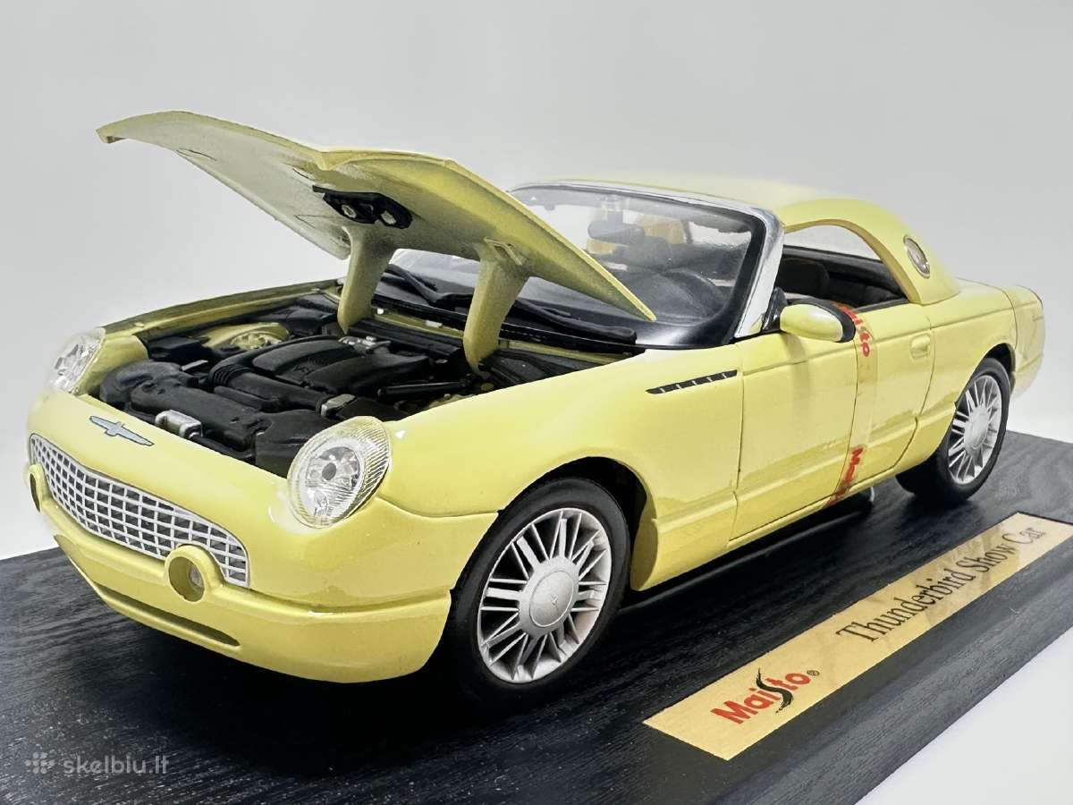 Ford Thunderbird 2002 geltona 1:18 Maisto - nuotraukos Nr. 6