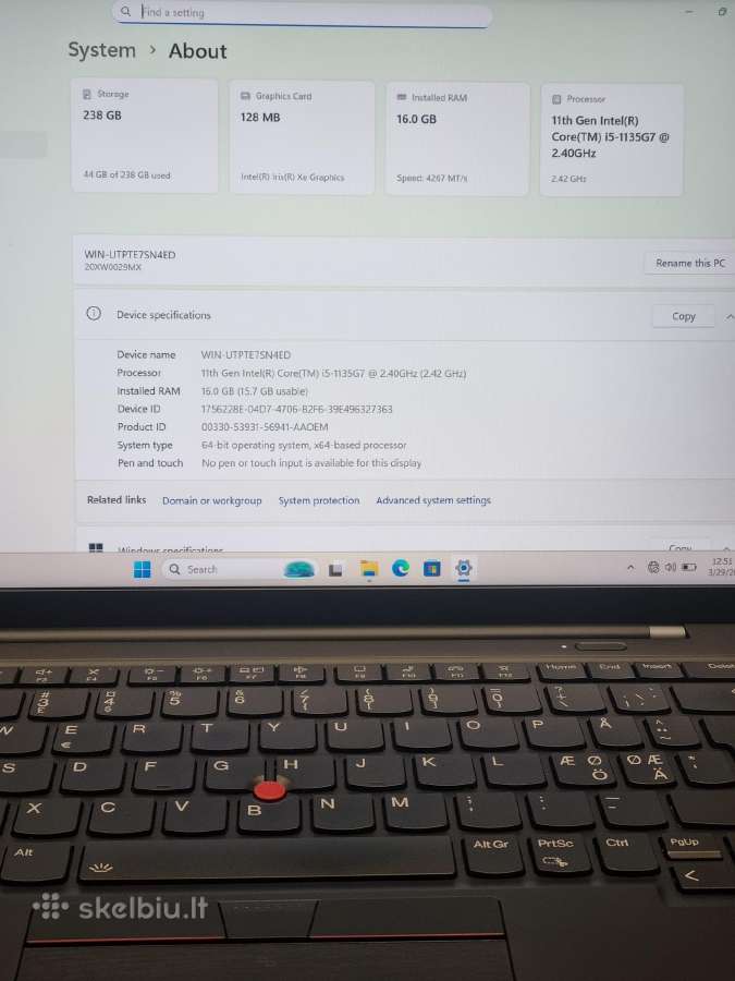 Lenovo Thinkpad X1 Carbon Gen 9 - nuotraukos Nr. 7