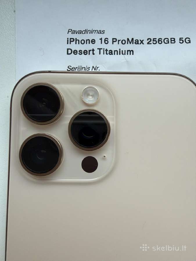iPhone 16 Promax 256gb 5G Desert Titanium - nuotraukos Nr. 3
