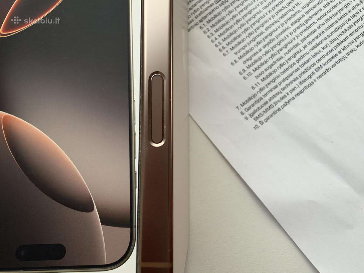 iPhone 16 Promax 256gb 5G Desert Titanium - nuotraukos Nr. 4