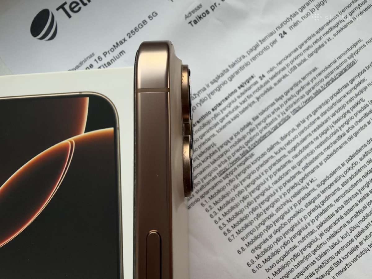 iPhone 16 Promax 256gb 5G Desert Titanium - nuotraukos Nr. 6
