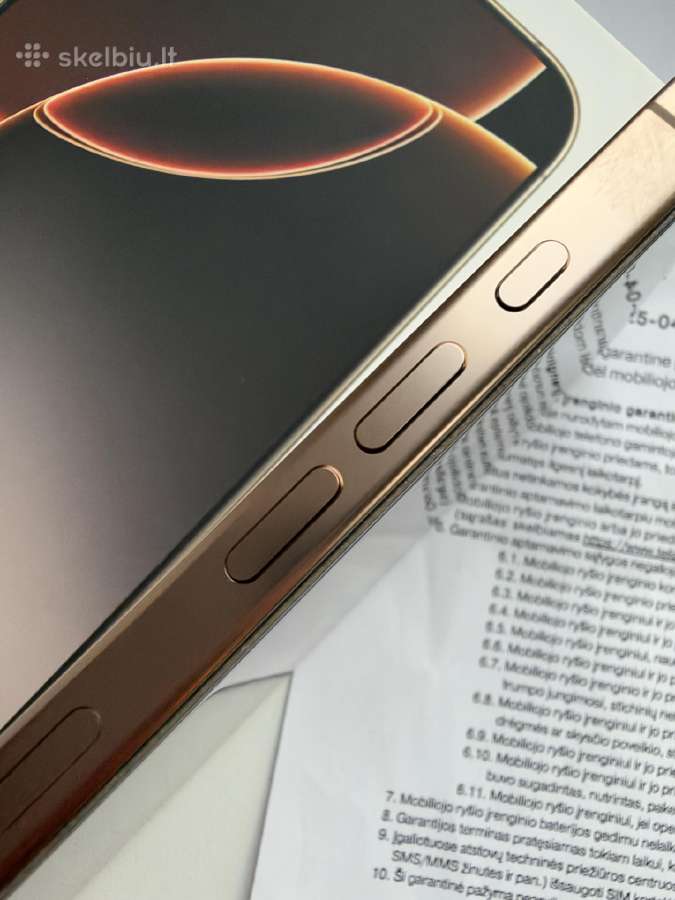 iPhone 16 Promax 256gb 5G Desert Titanium - nuotraukos Nr. 9