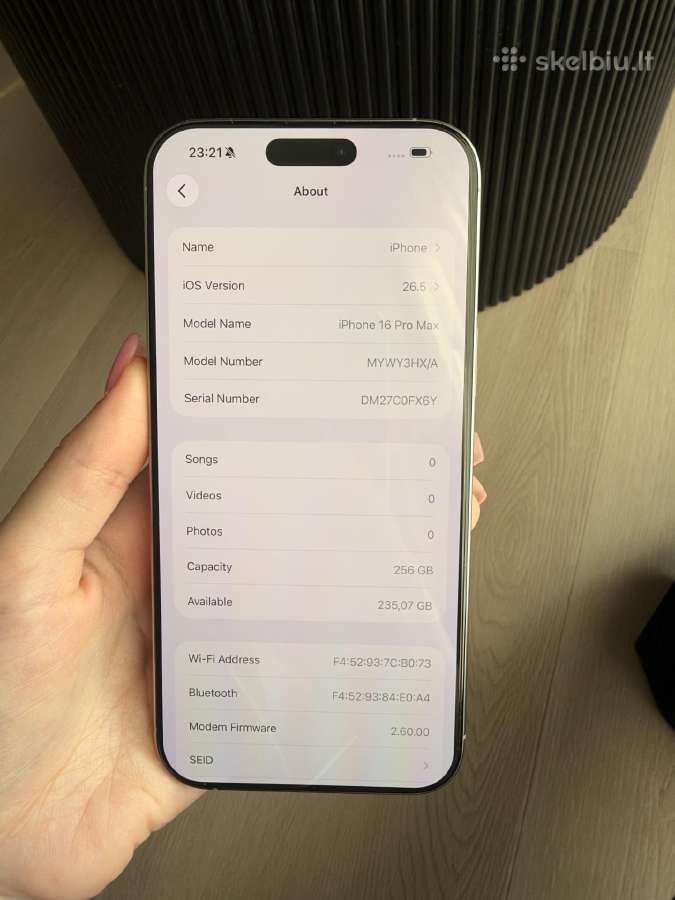 iPhone 16 pro max 256 GB Natural Titanium spalvos - nuotraukos Nr. 10