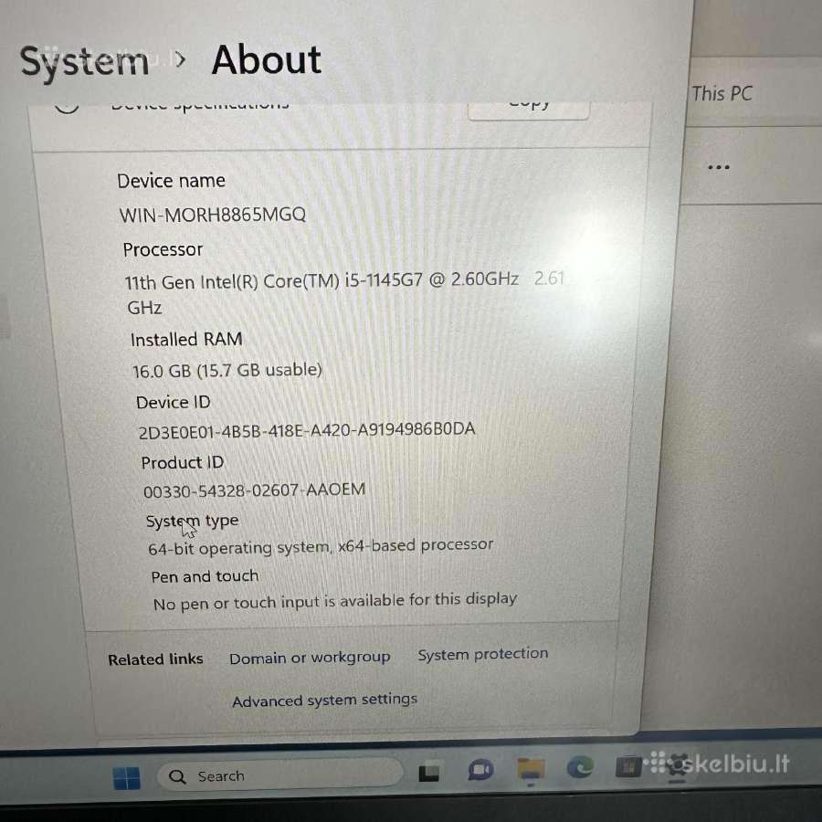 Lenovo Thinkpad T14s Gen2 I5-1145g7 16gb 256ssd 14 - nuotraukos Nr. 8