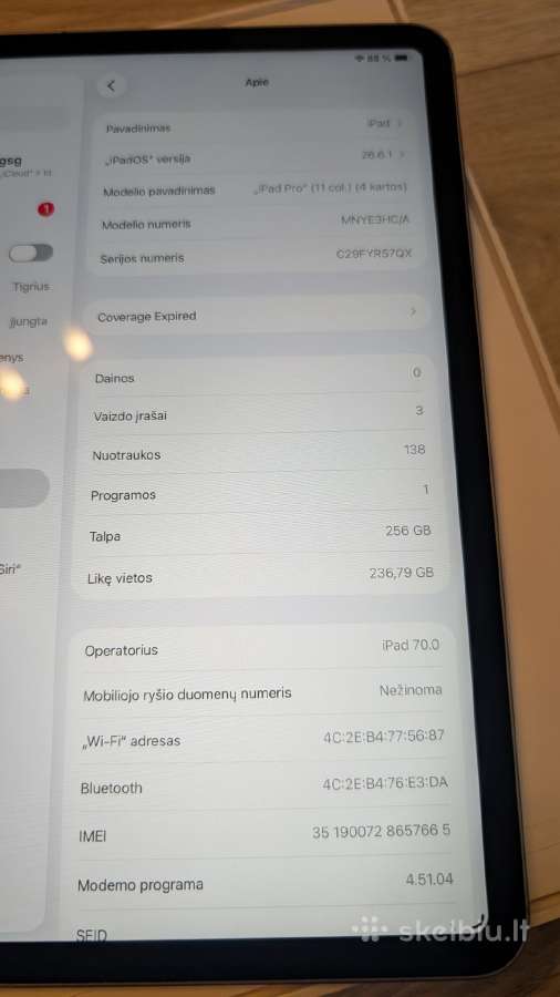 Apple iPad Pro 11" (4 kartos / M2) 256gb Wi-fi + - nuotraukos Nr. 7