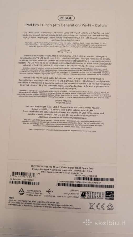 Apple iPad Pro 11" (4 kartos / M2) 256gb Wi-fi + - nuotraukos Nr. 11