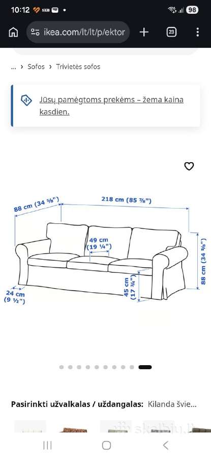 Ektorp trivietė sofa su foteliu - nuotraukos Nr. 5