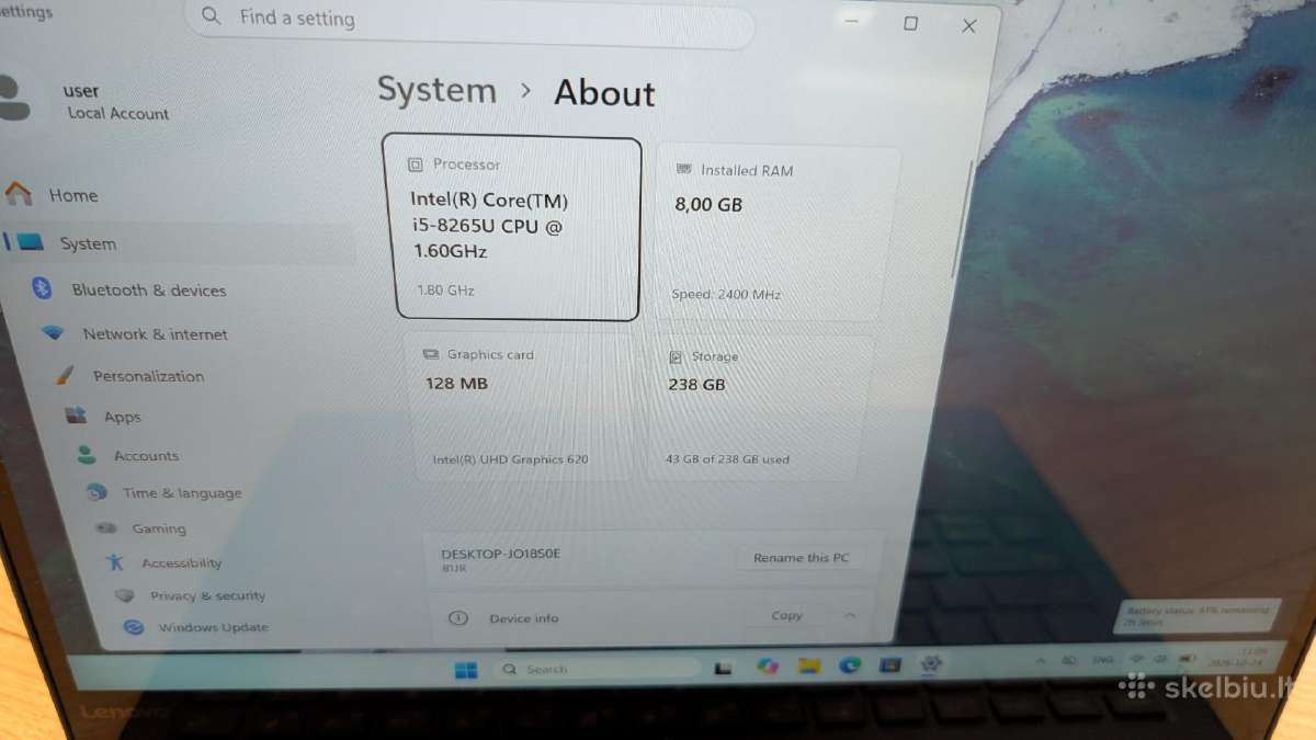 Lenovo Yoga 730-13iwl 13.3" Fhd/i5/8gb/256gb - nuotraukos Nr. 3