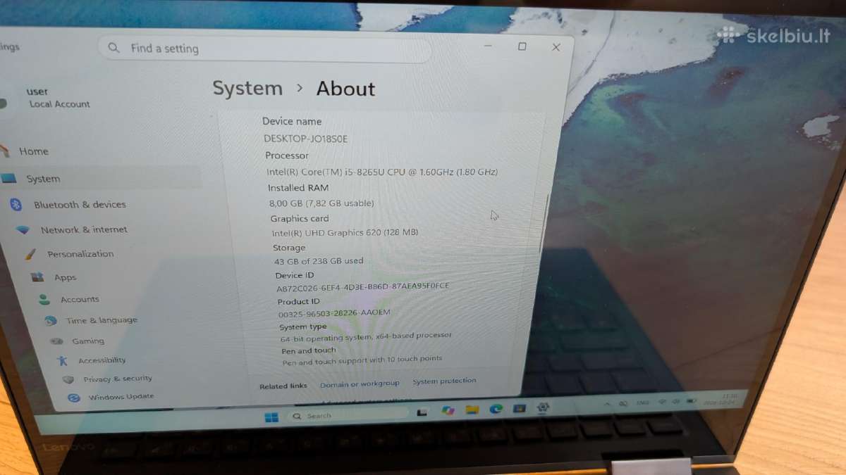 Lenovo Yoga 730-13iwl 13.3" Fhd/i5/8gb/256gb - nuotraukos Nr. 4