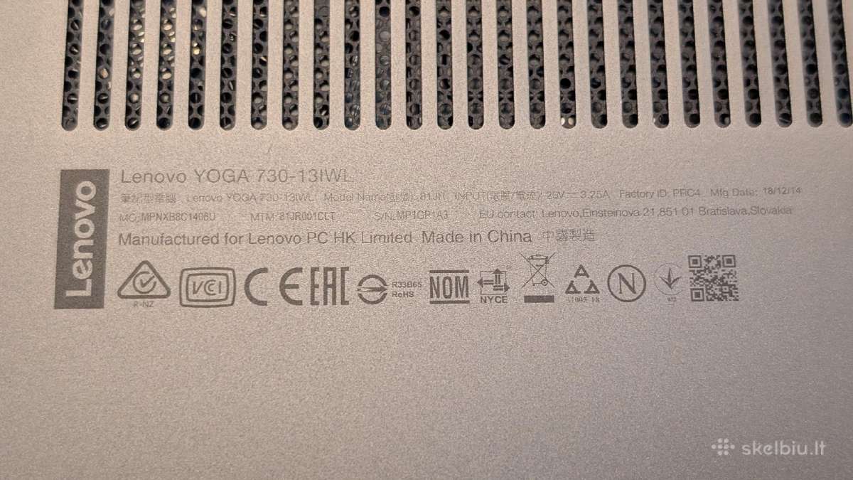 Lenovo Yoga 730-13iwl 13.3" Fhd/i5/8gb/256gb - nuotraukos Nr. 8
