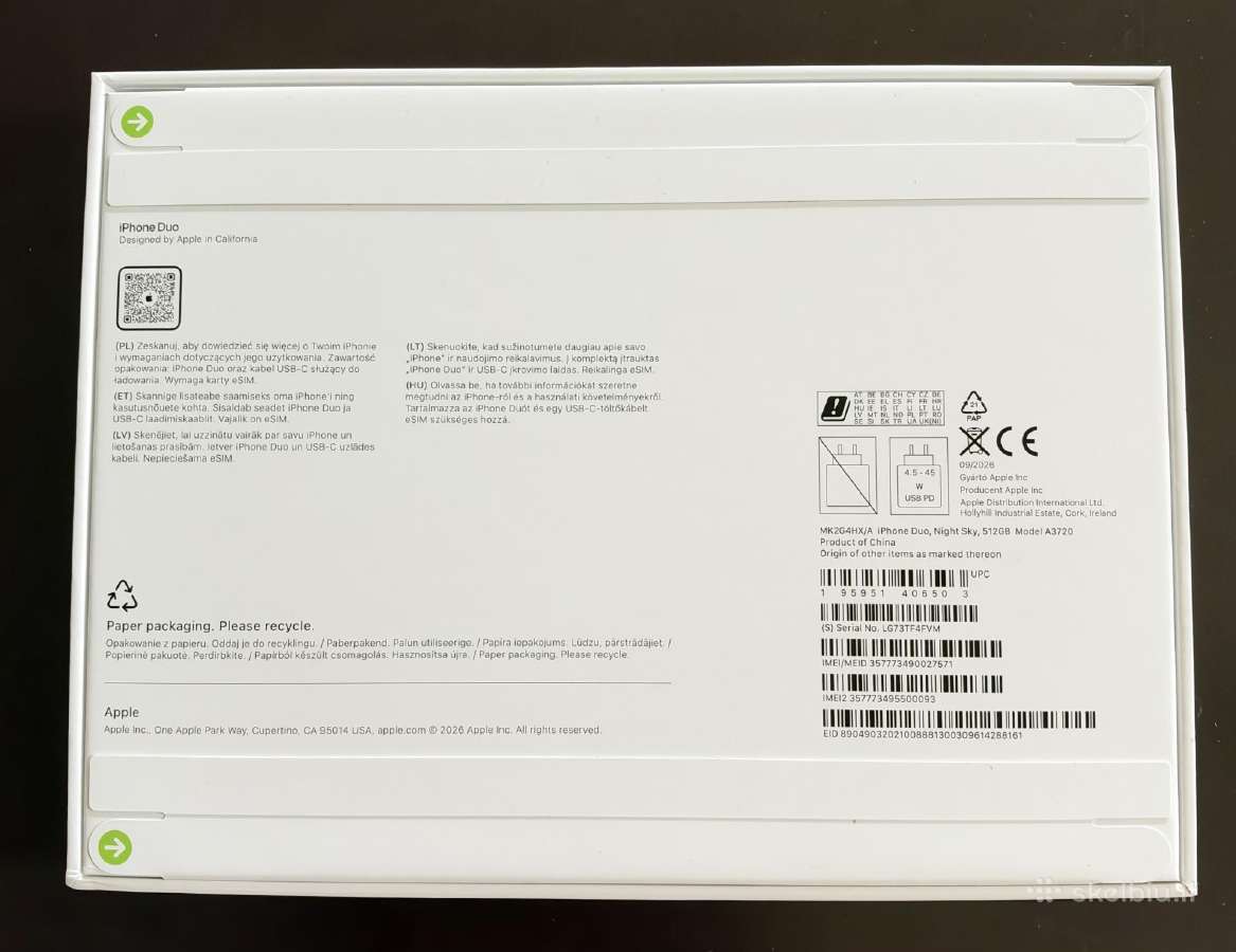 Apple iPhone Duo Night Sky 512gb - nuotraukos Nr. 2