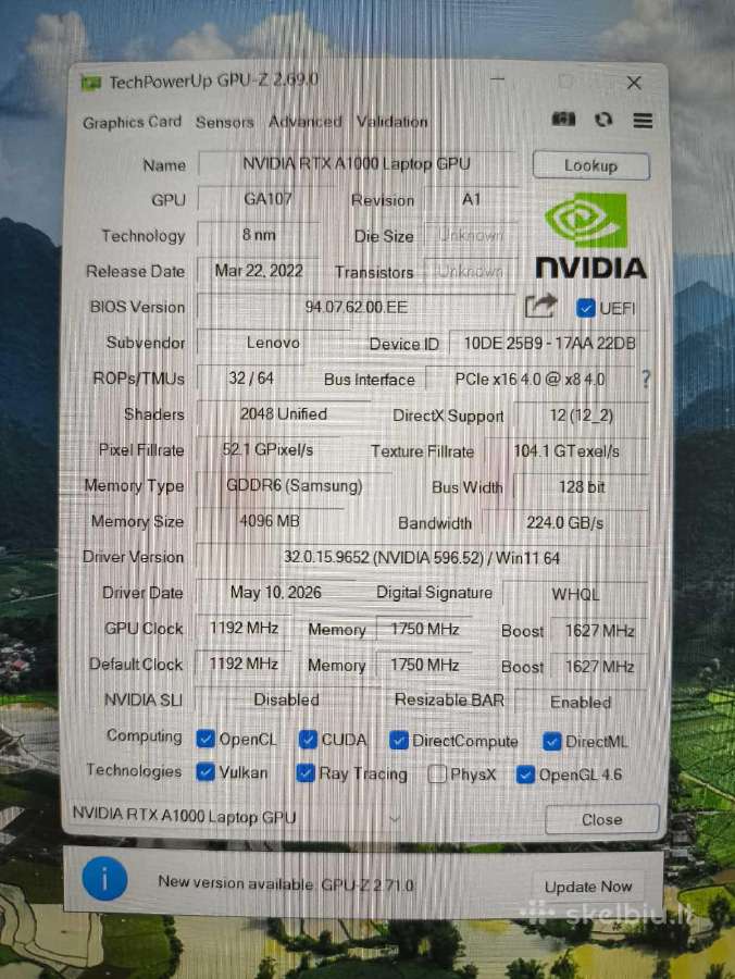 Thinkpad P16 i7-12800hx 32gb 512gb A1000 4gb 0% - nuotraukos Nr. 7