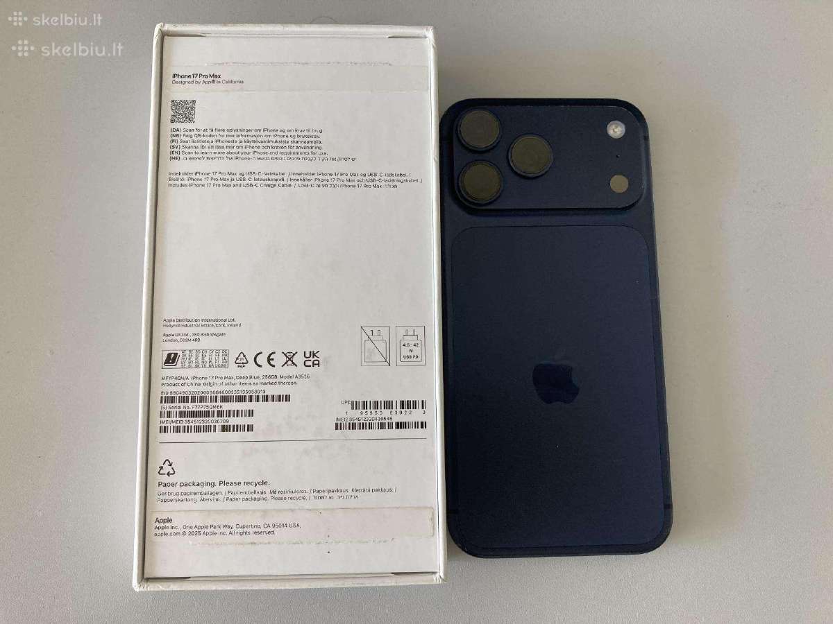 iPhone 17 Pro Max 256gb deep blue - nuotraukos Nr. 2
