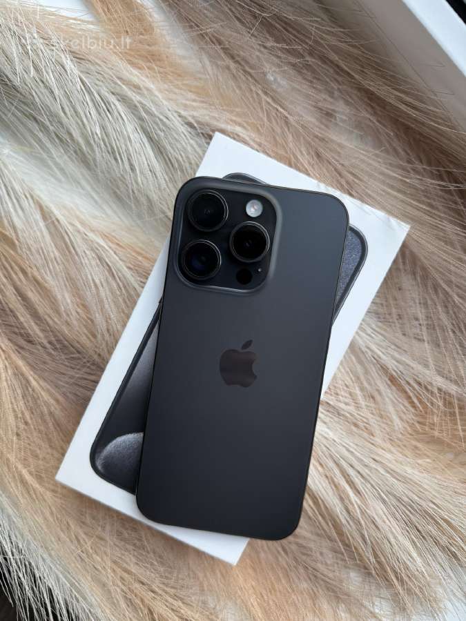 Apple iPhone 15 Pro Black Titanium 128gb - nuotraukos Nr. 3