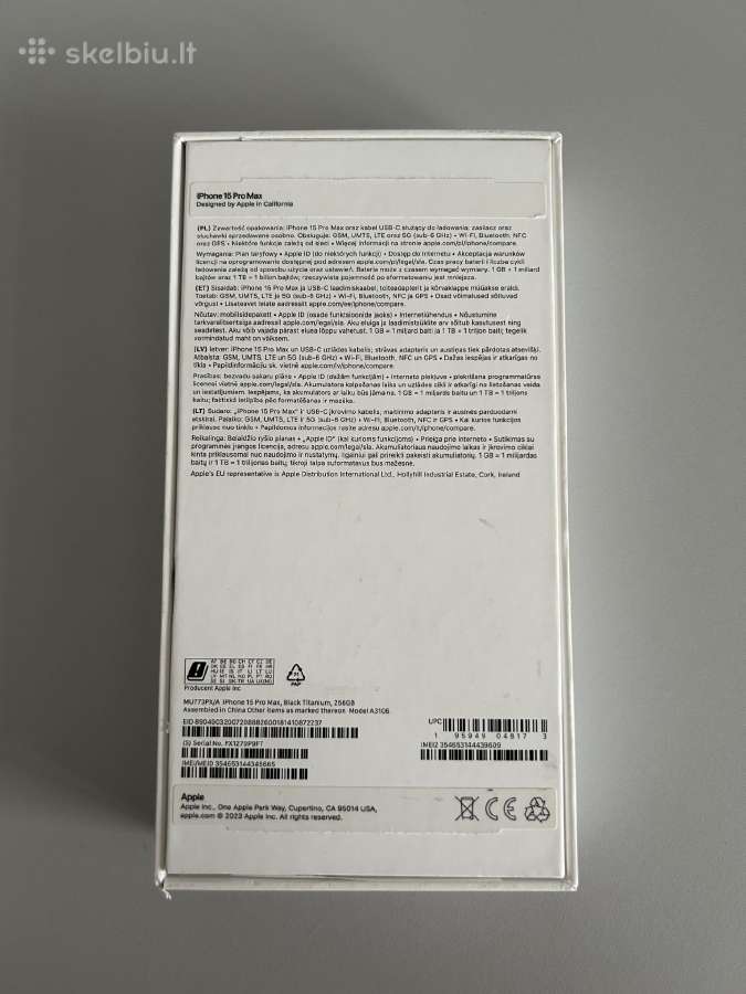 iPhone 15 Pro Max 256 GB Black Titanium - nuotraukos Nr. 4