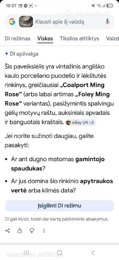 Vintage porceliano puodelis su lėkštute - nuotraukos Nr. 9