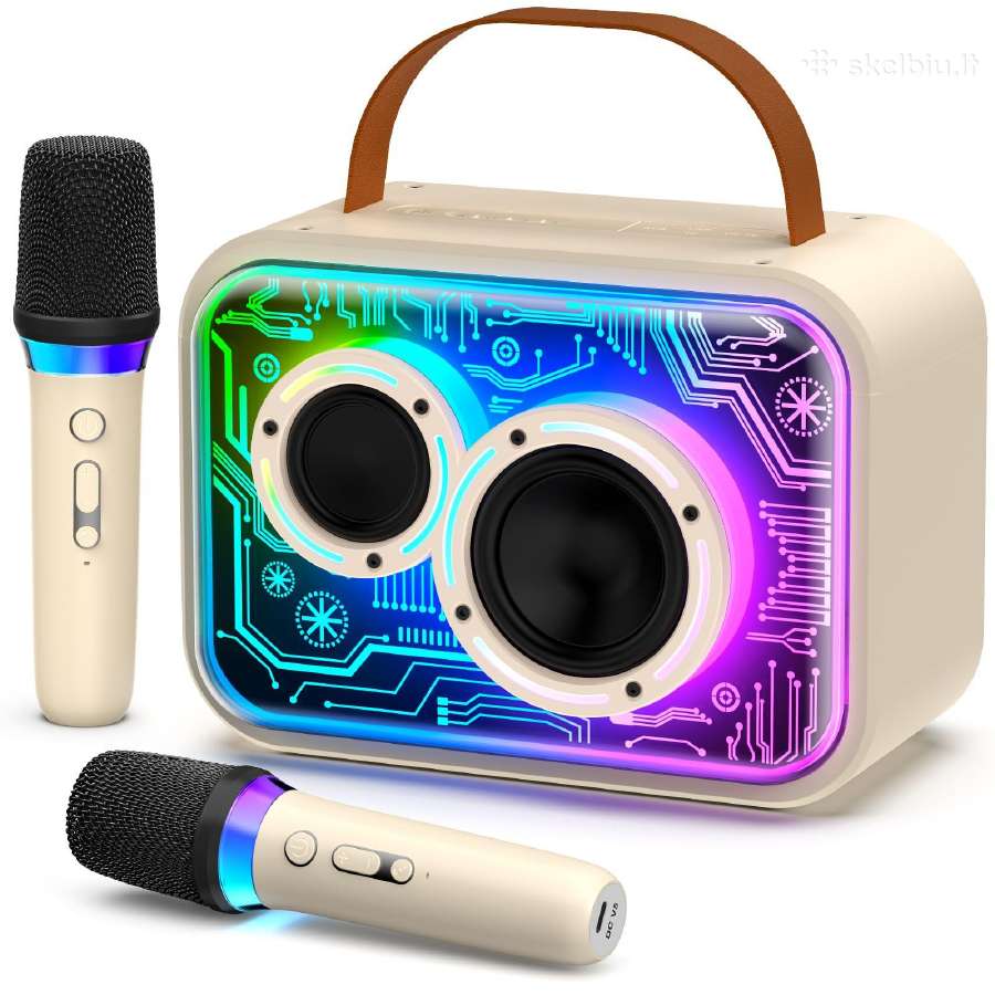 Karaoke kolonėlė D30-t 2 belaidžiai mikrofonai - nuotraukos Nr. 2