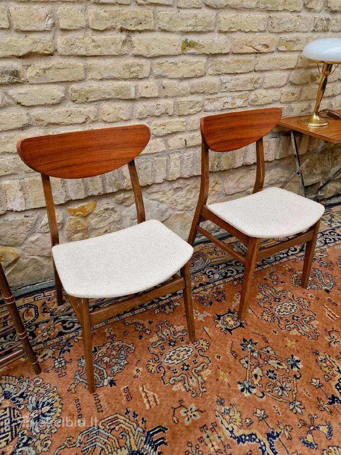 Vintažinės mid century bukmedžio/tiko kėdės - nuotraukos Nr. 2