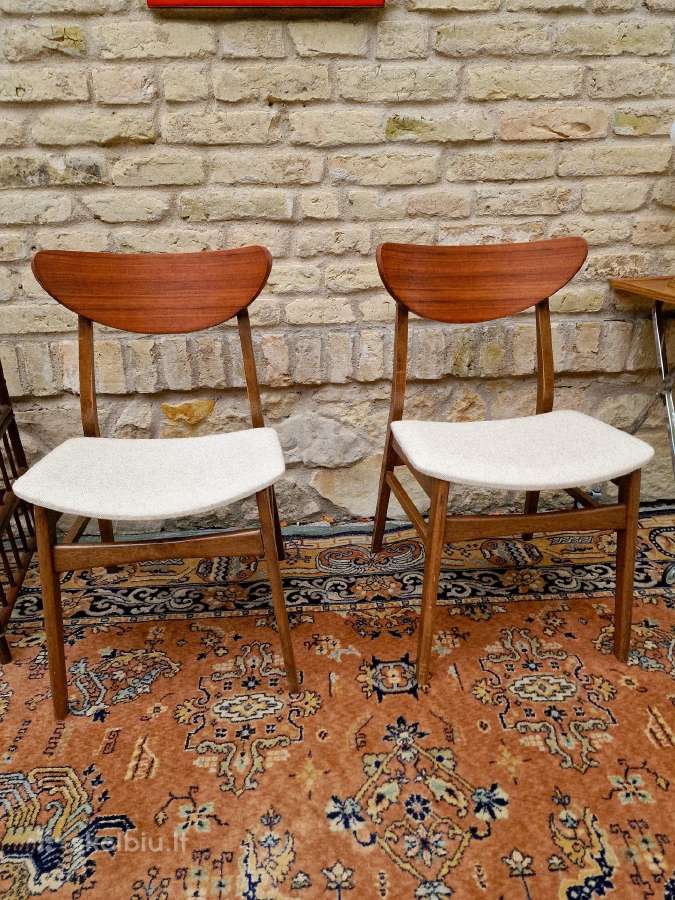 Vintažinės mid century bukmedžio/tiko kėdės - nuotraukos Nr. 3