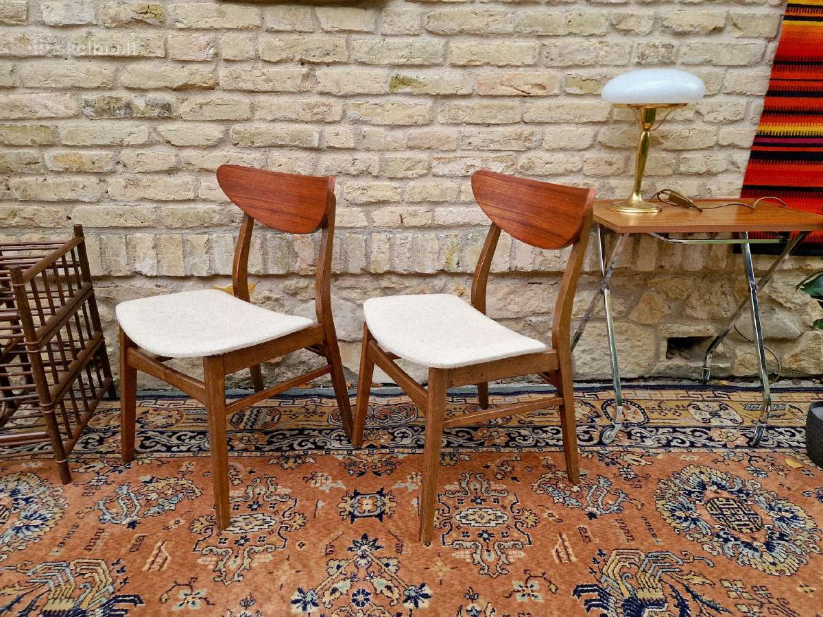 Vintažinės mid century bukmedžio/tiko kėdės - nuotraukos Nr. 4