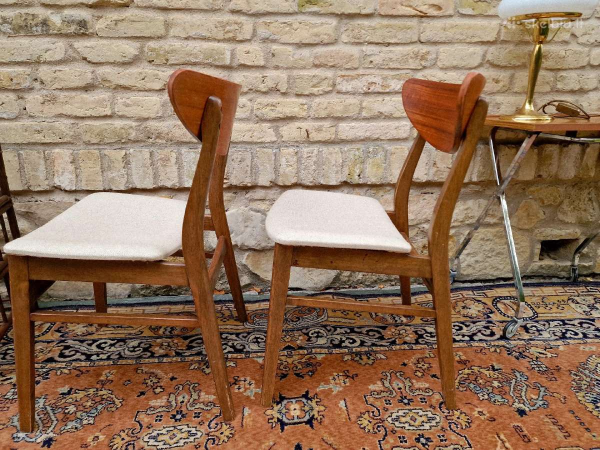 Vintažinės mid century bukmedžio/tiko kėdės - nuotraukos Nr. 5
