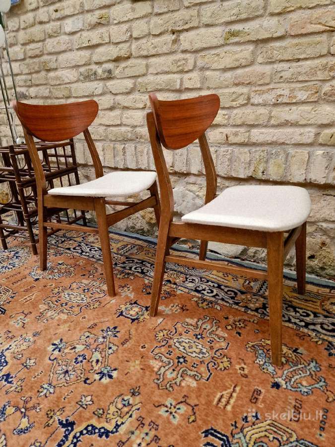 Vintažinės mid century bukmedžio/tiko kėdės - nuotraukos Nr. 6