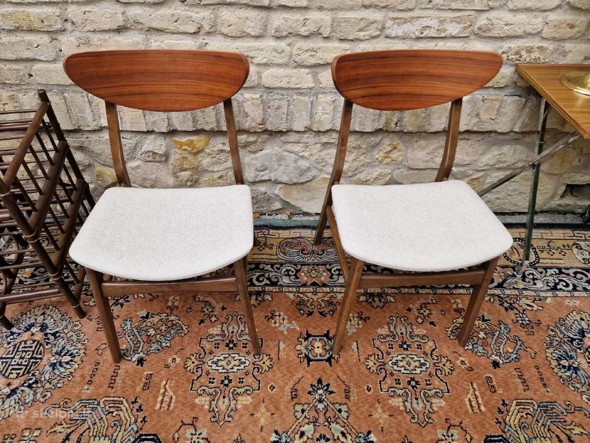 Vintažinės mid century bukmedžio/tiko kėdės - nuotraukos Nr. 7