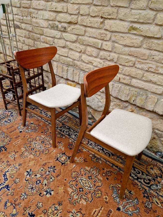 Vintažinės mid century bukmedžio/tiko kėdės - nuotraukos Nr. 8