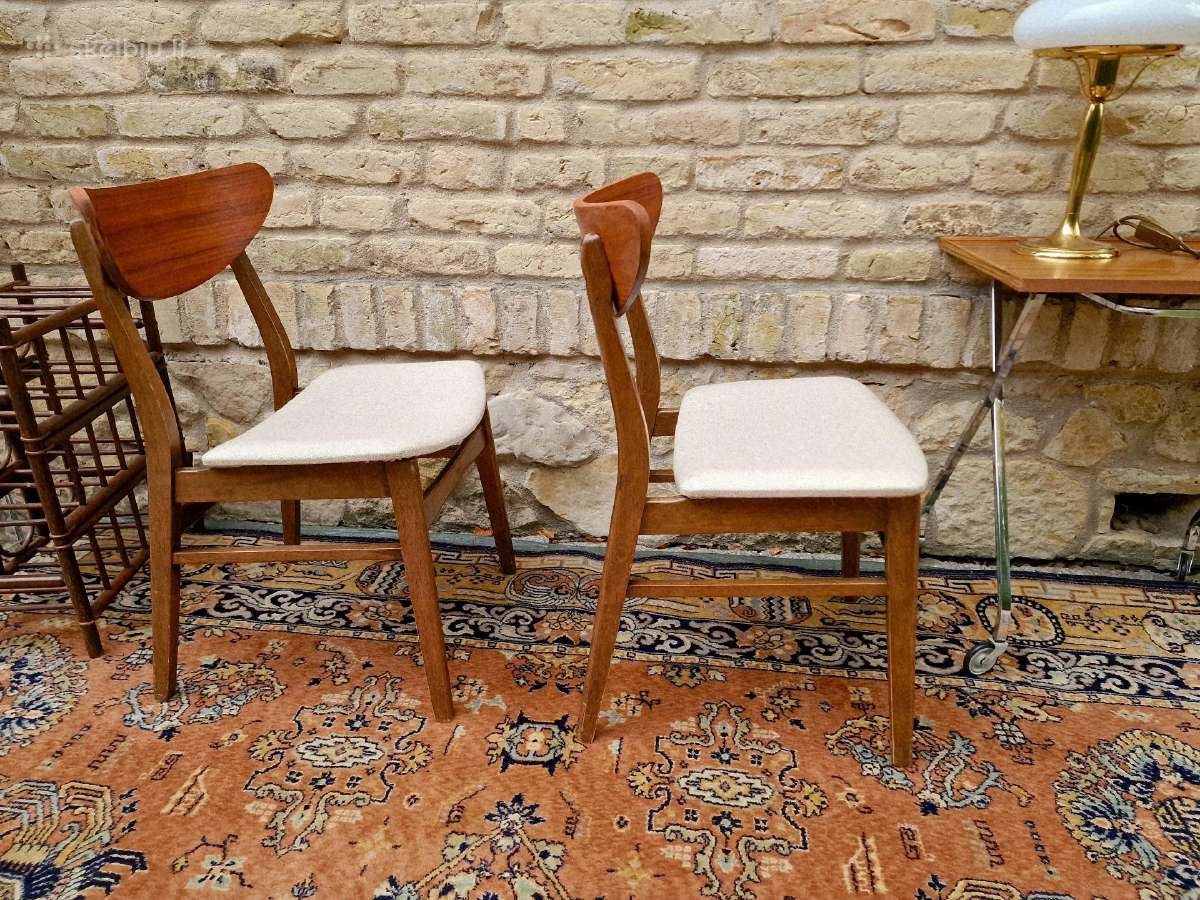 Vintažinės mid century bukmedžio/tiko kėdės - nuotraukos Nr. 11