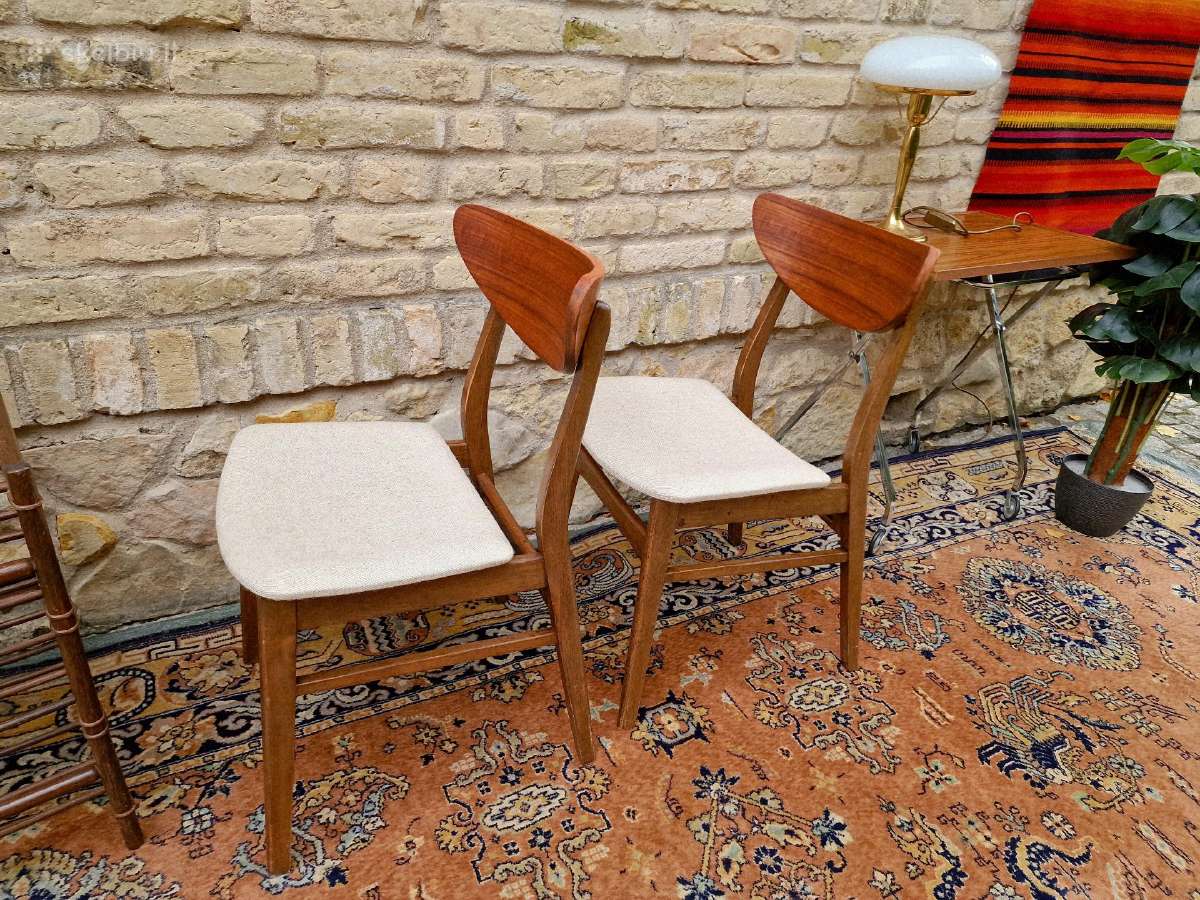 Vintažinės mid century bukmedžio/tiko kėdės - nuotraukos Nr. 12