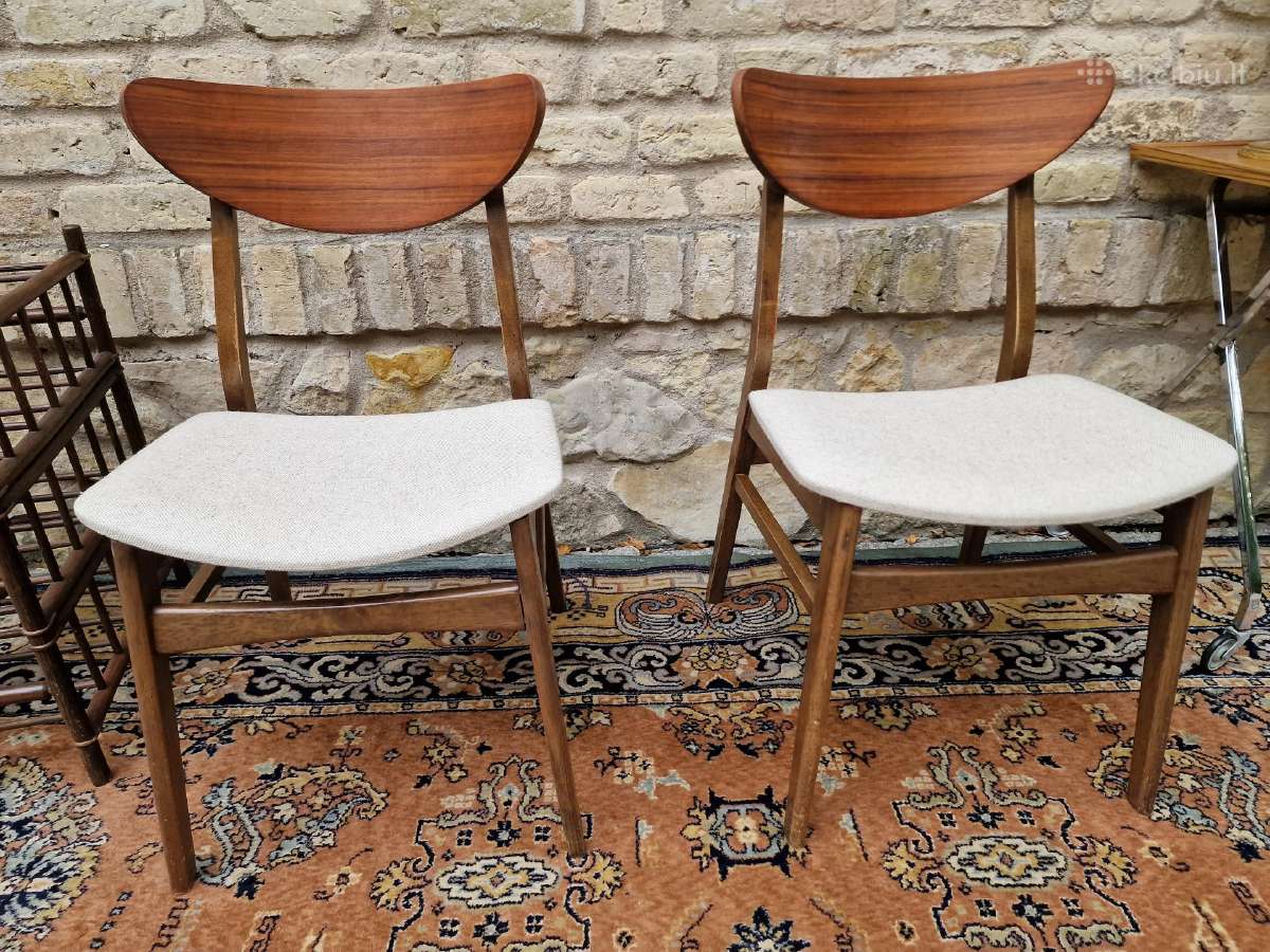 Vintažinės mid century bukmedžio/tiko kėdės - nuotraukos Nr. 13