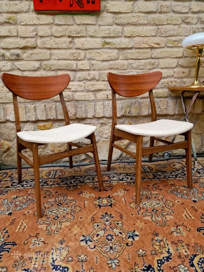 Vintažinės mid century bukmedžio/tiko kėdės - nuotraukos Nr. 16