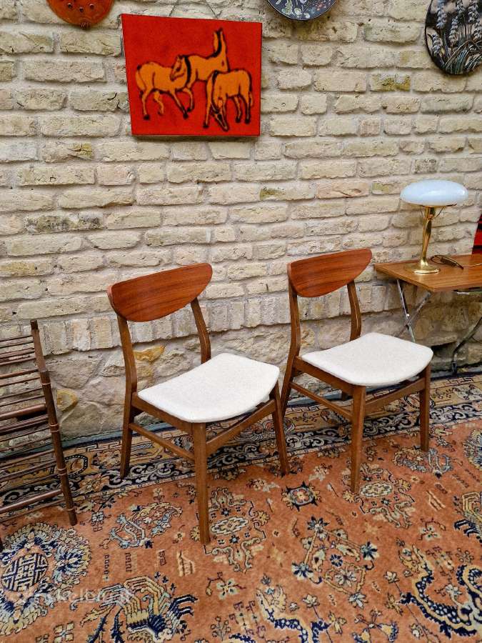 Vintažinės mid century bukmedžio/tiko kėdės - nuotraukos Nr. 17