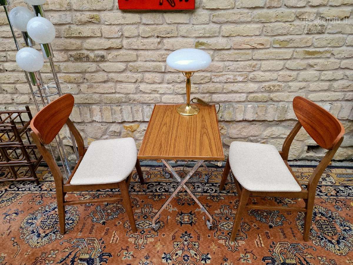 Vintažinės mid century bukmedžio/tiko kėdės - nuotraukos Nr. 20